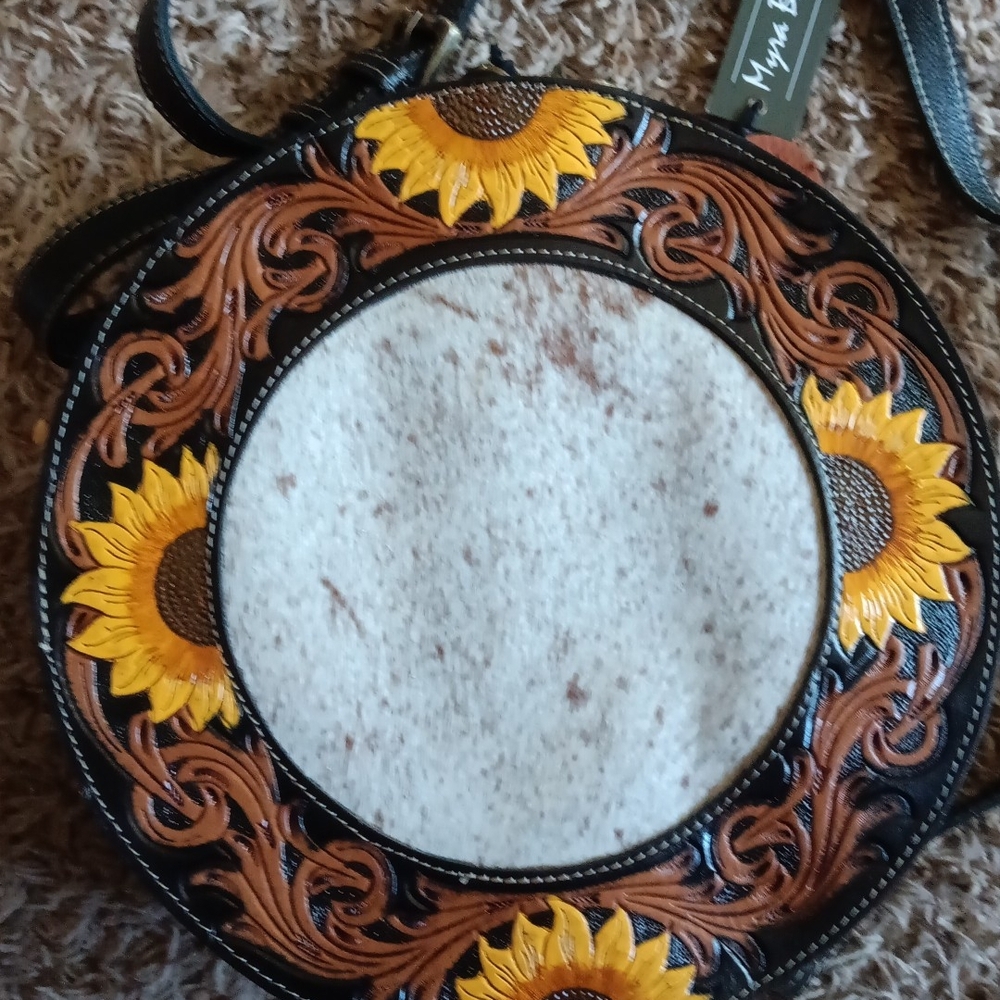 Myra Bag Sunflower Crossbody in Brown and Yellow